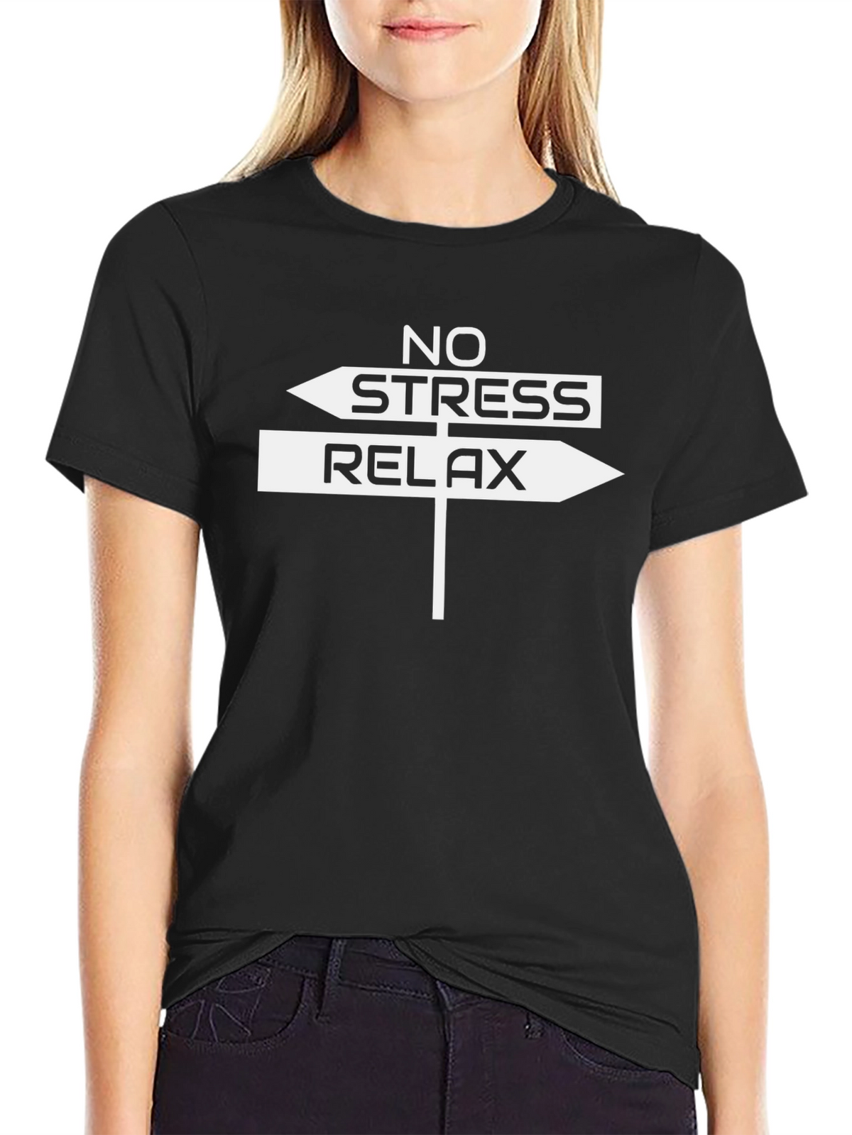 No Stress Relax Arrow Sign T-Shirt