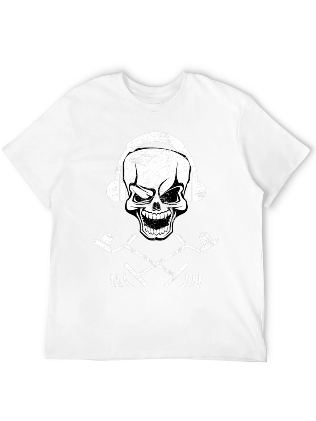 Skull & Hockey Sticks Graphic Tee - Black T-Shirt