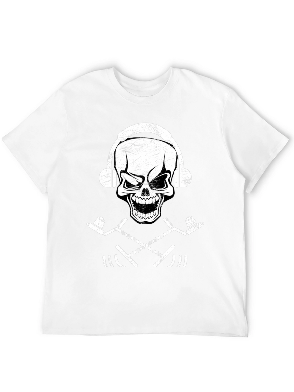 Skull & Hockey Sticks Graphic Tee - Black T-Shirt