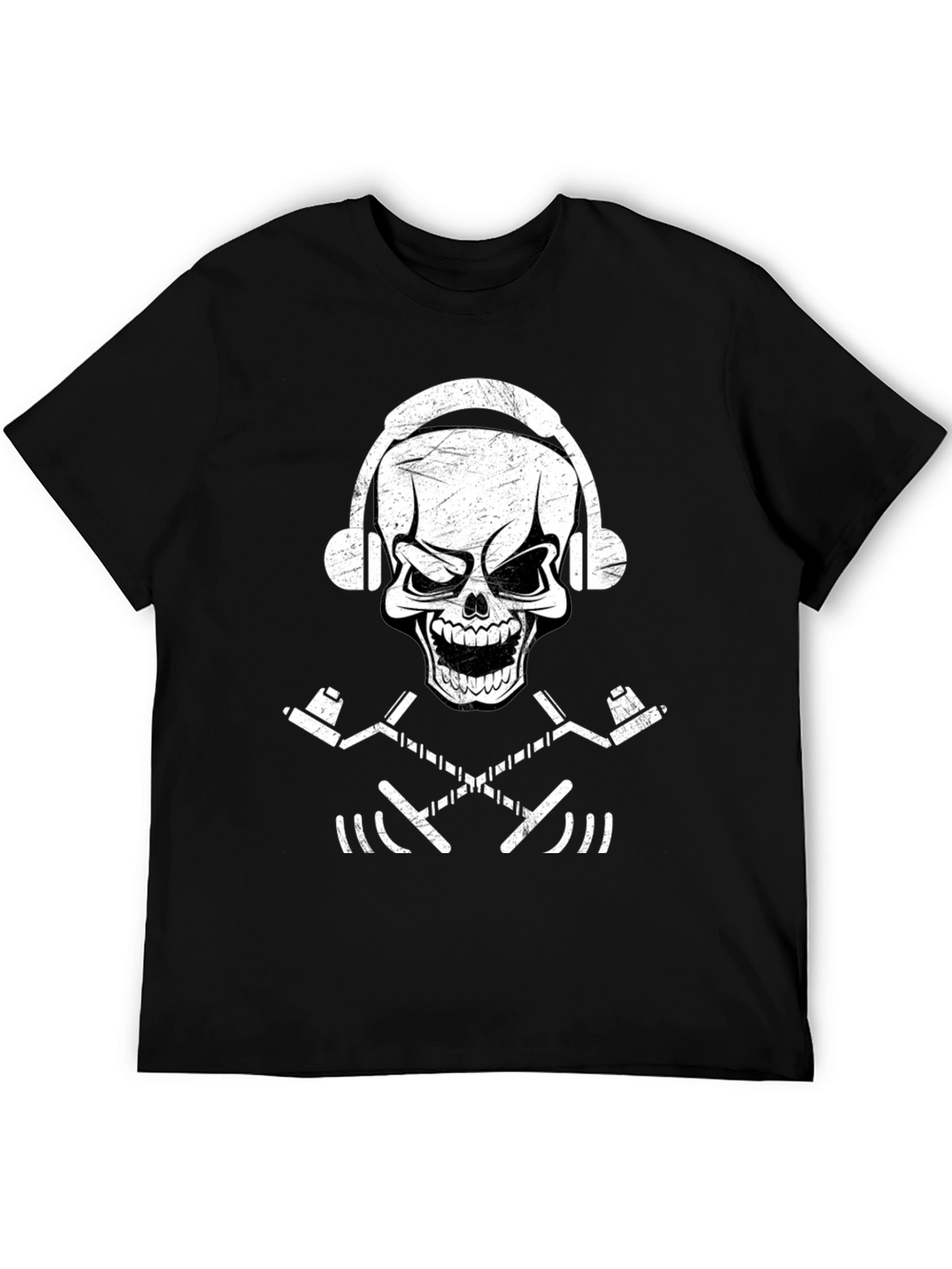 Skull & Hockey Sticks Graphic Tee - Black T-Shirt