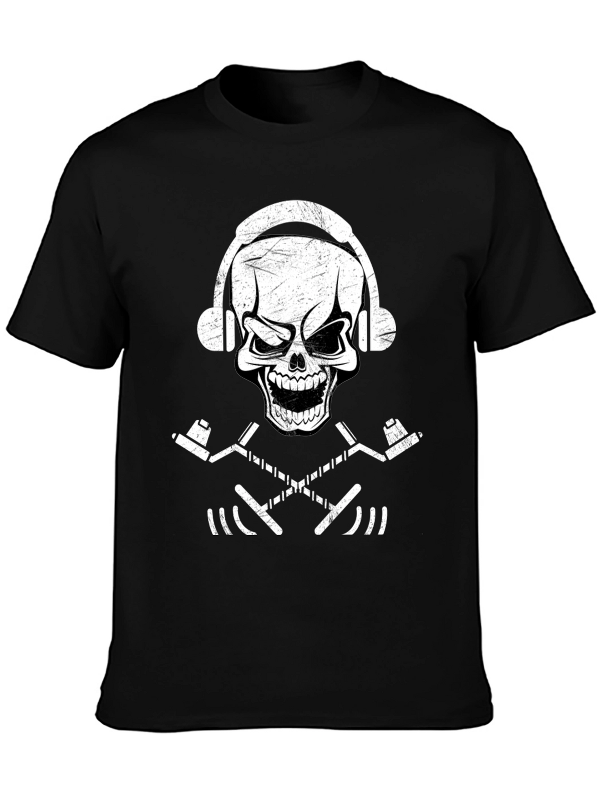 Skull & Hockey Sticks Graphic Tee - Black T-Shirt