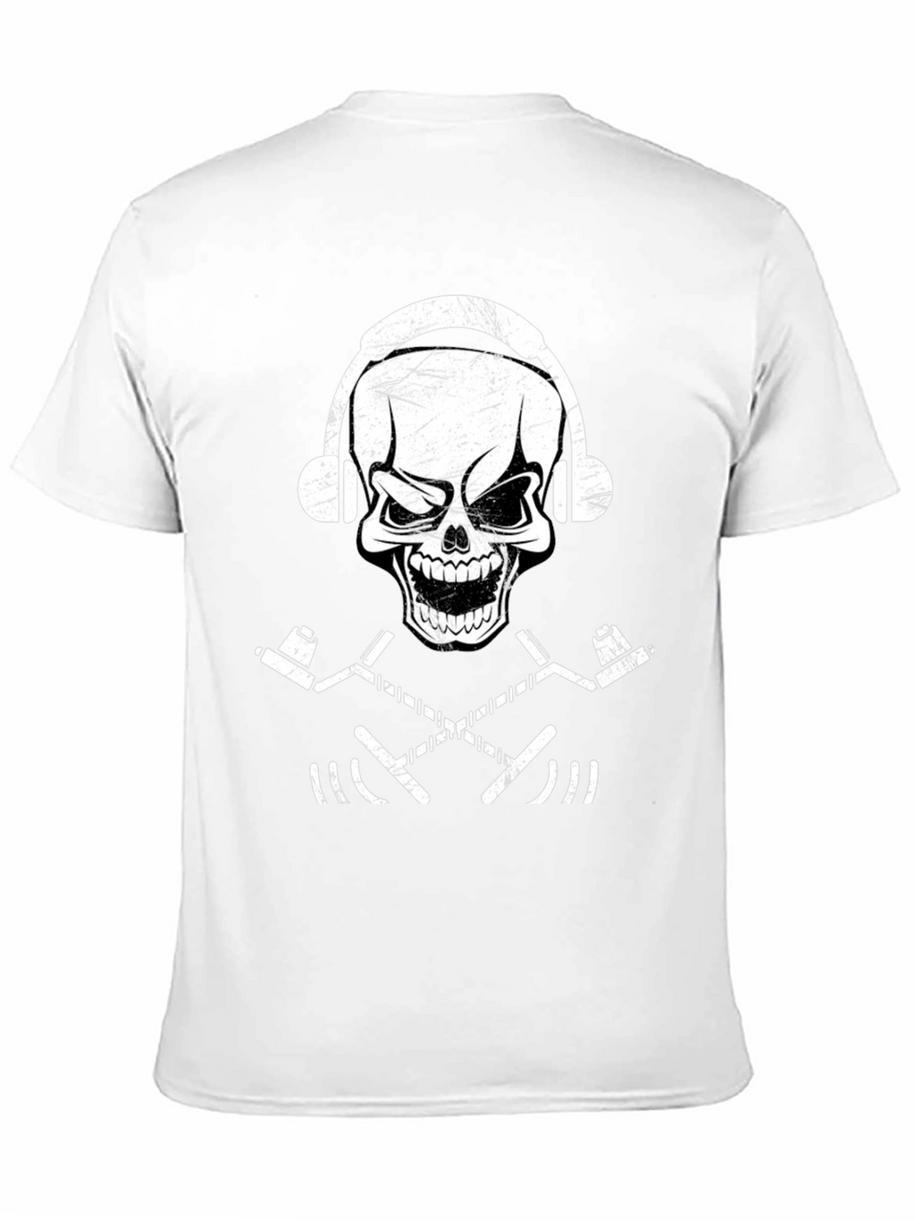 Skull & Hockey Sticks Graphic Tee - Black T-Shirt