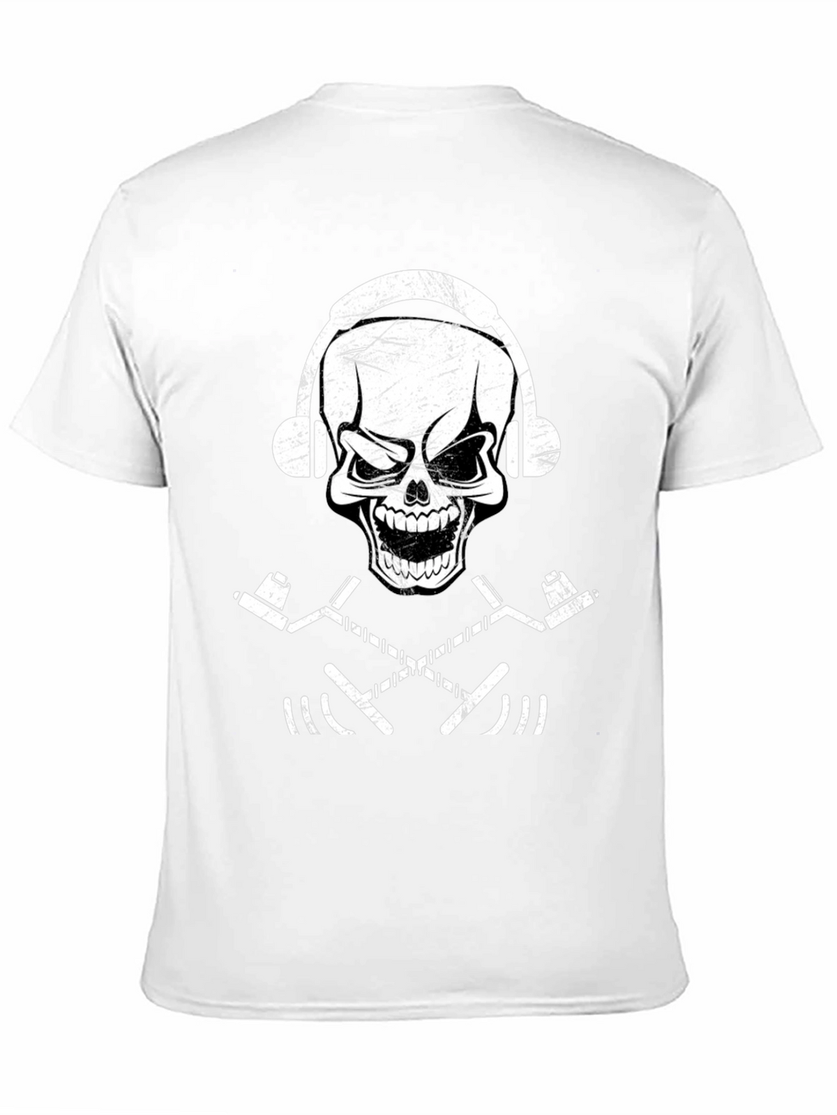 Skull & Hockey Sticks Graphic Tee - Black T-Shirt