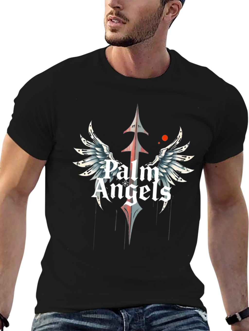 Palm Angels Black Graphic Tee