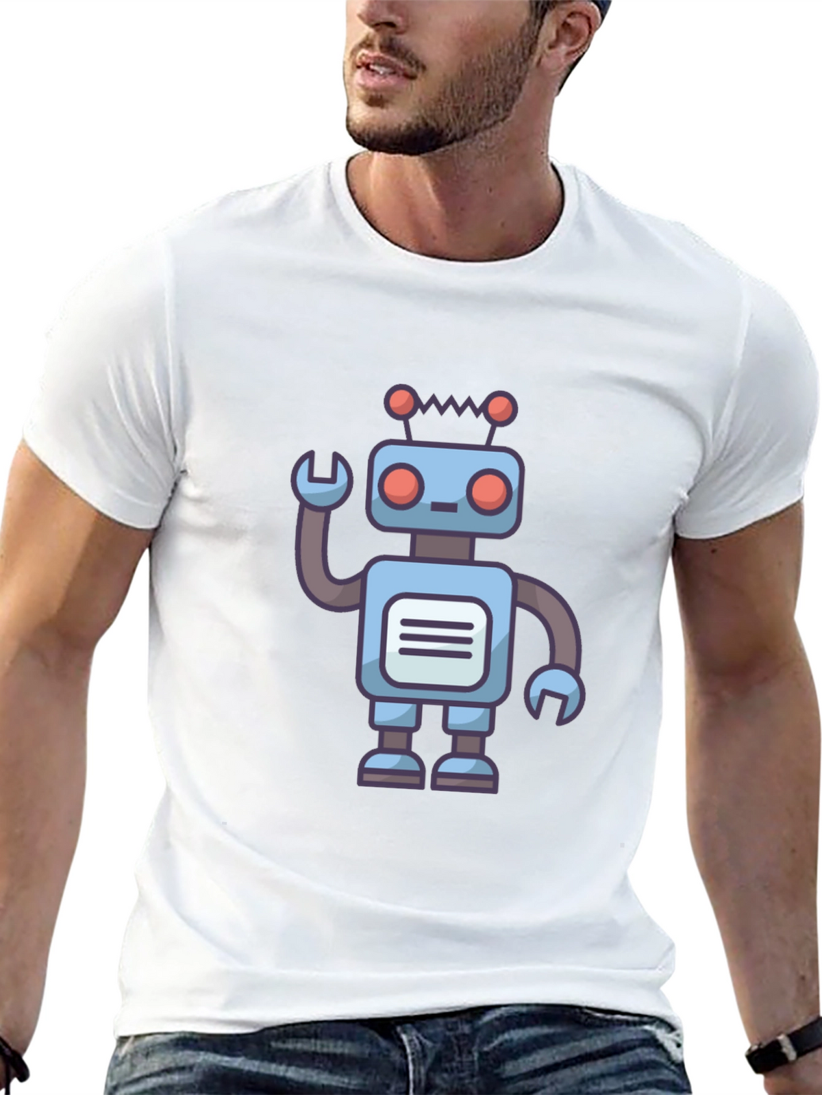 Robot Graphic T-Shirt - Unique Design