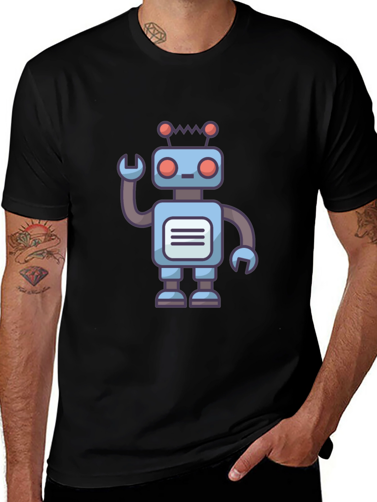 Robot Graphic T-Shirt - Unique Design