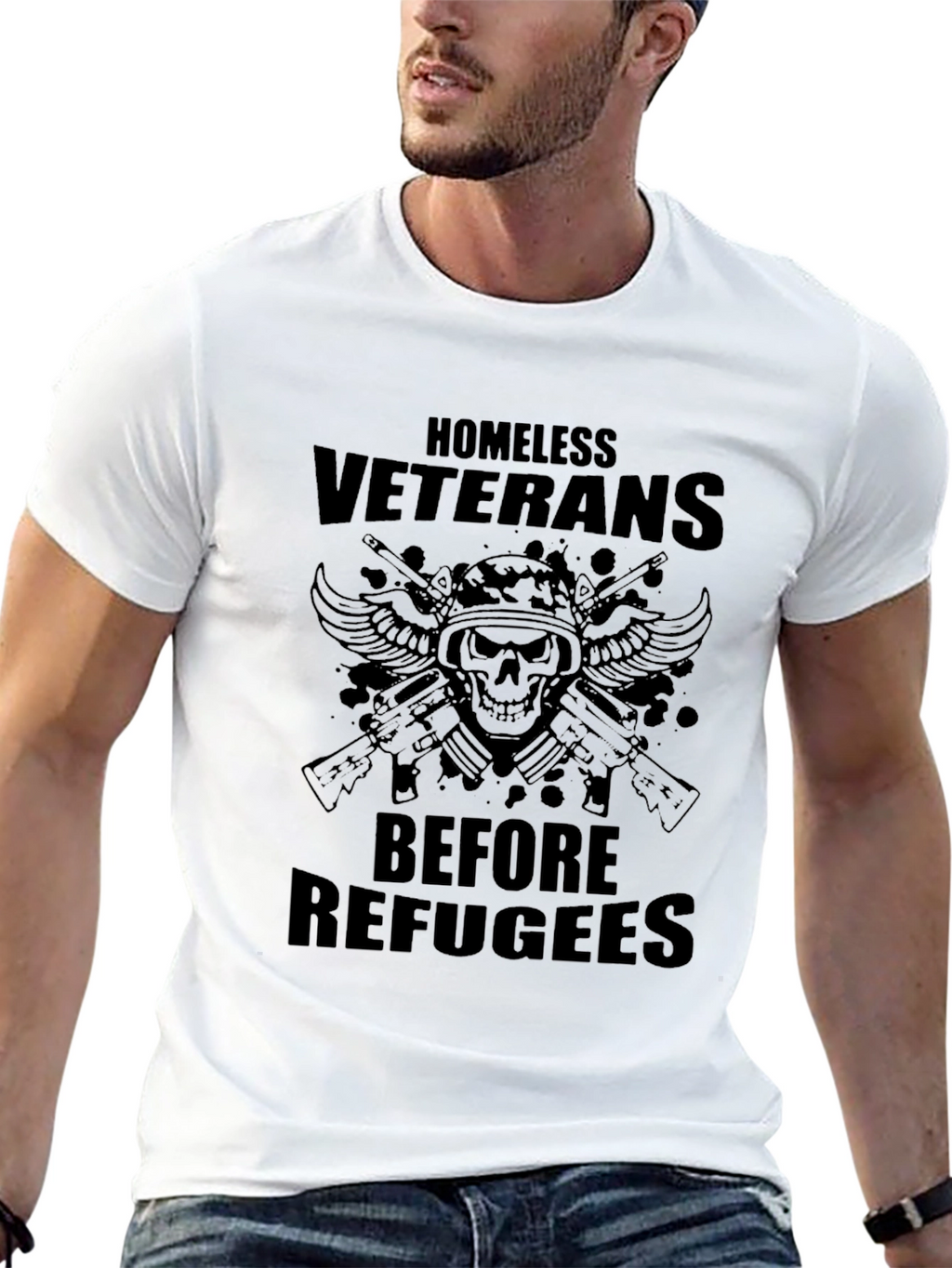Homeless Veterans Graphic Tee - Patriotic T-Shirt