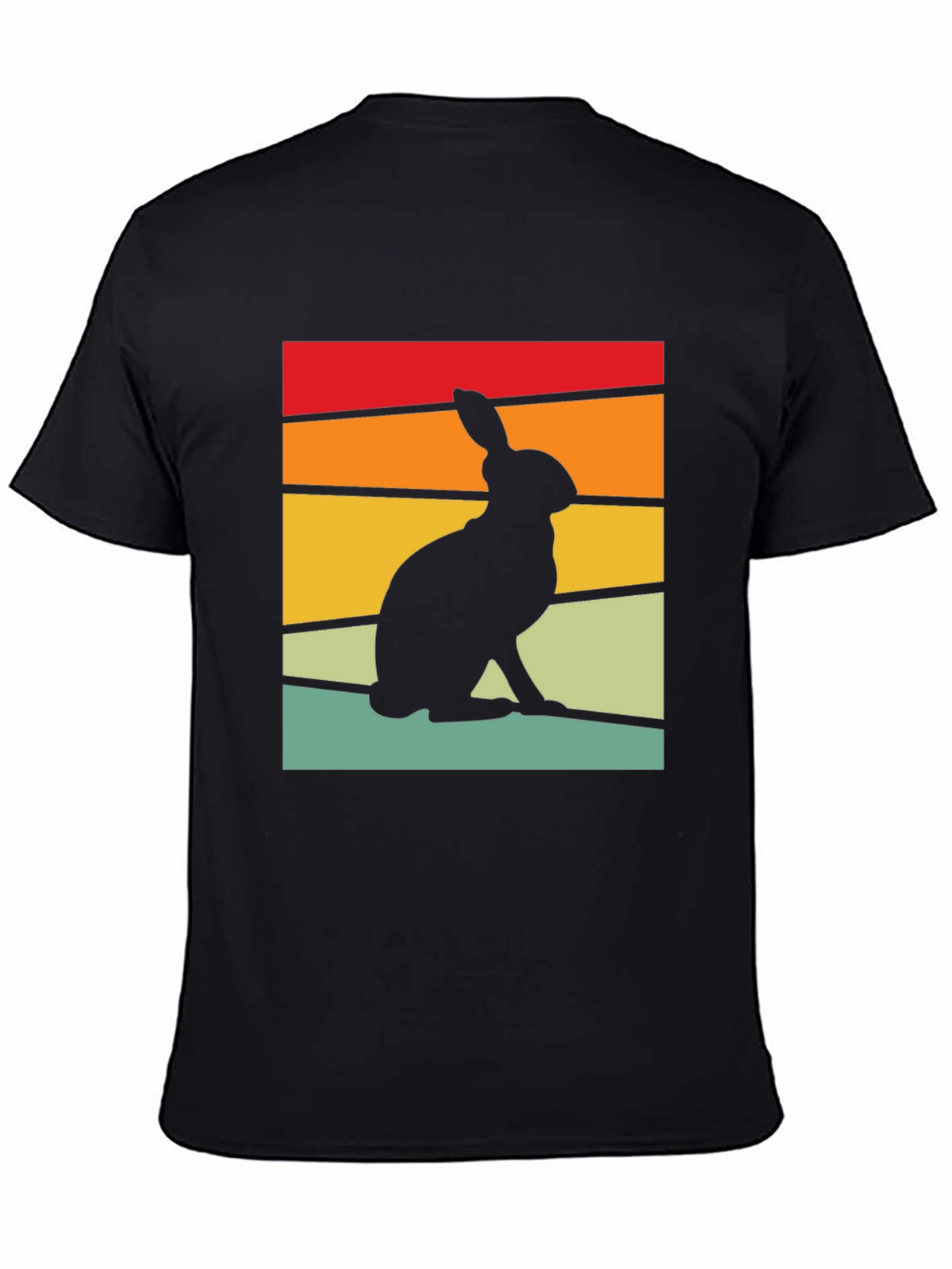 Retro Rabbit Graphic Tee - Black