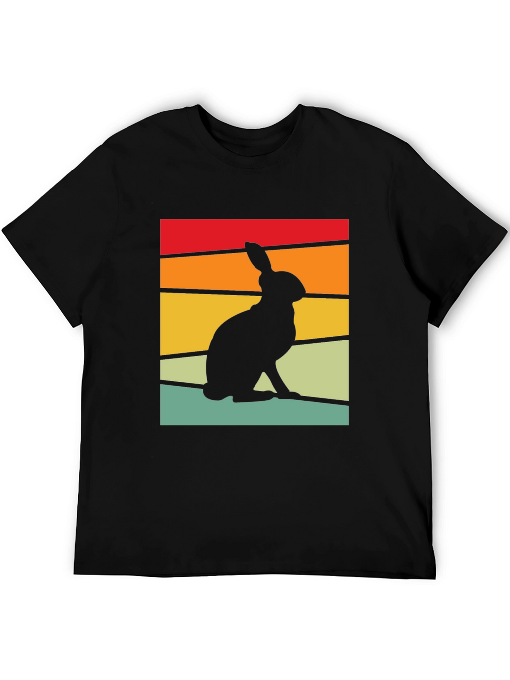Retro Rabbit Graphic Tee - Black