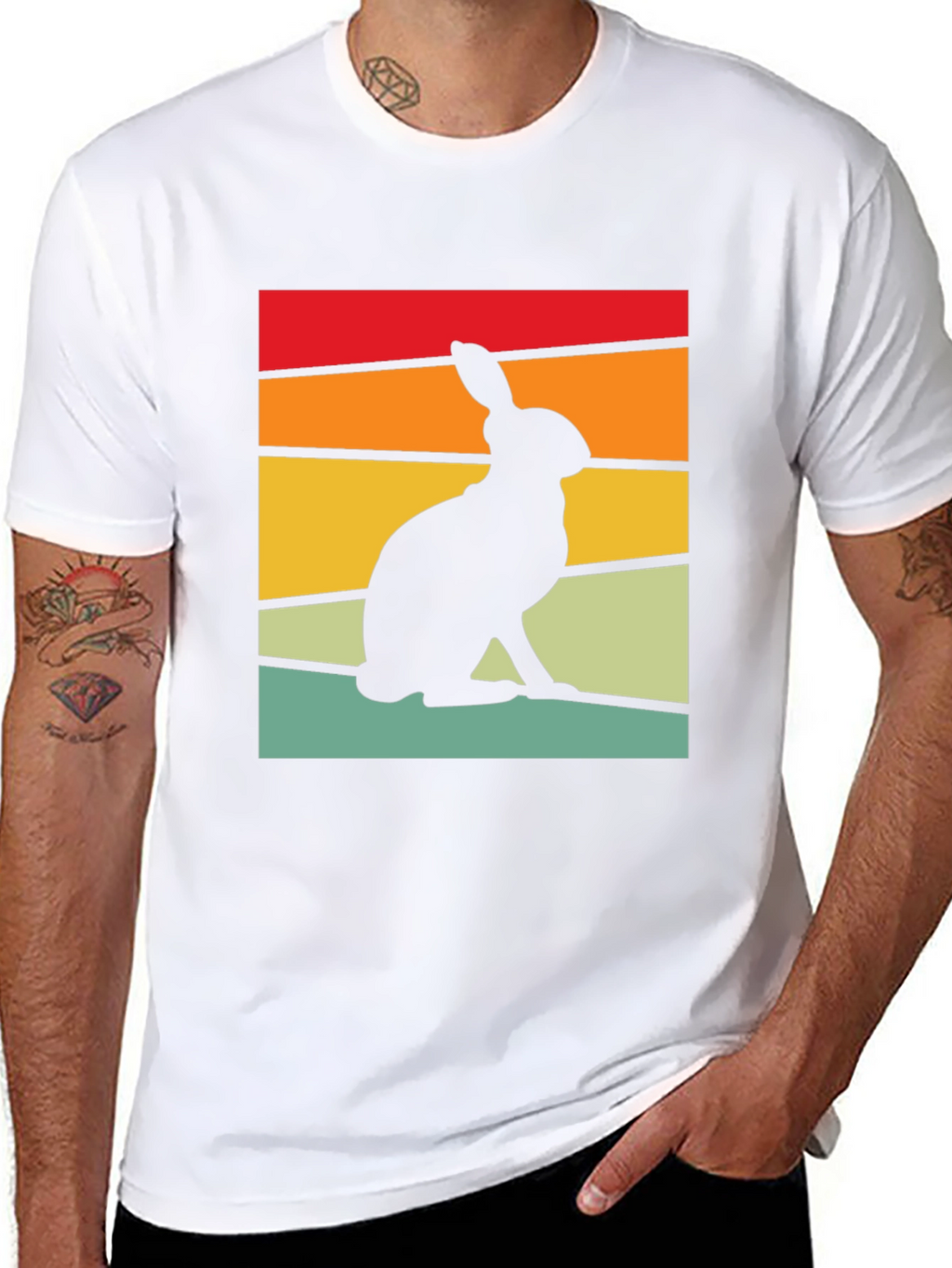 Retro Rabbit Graphic Tee - Black