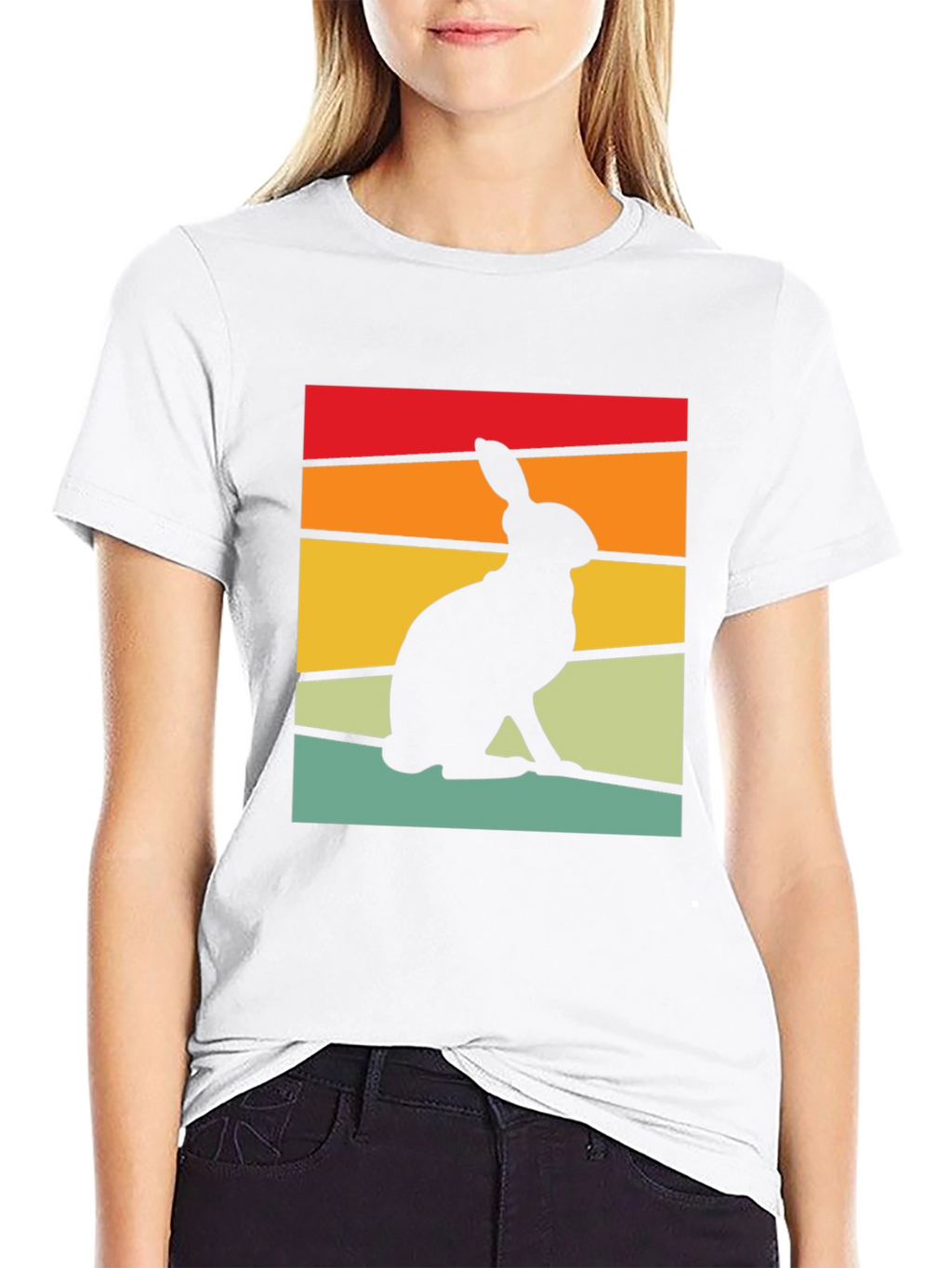 Retro Rabbit Graphic Tee - Black
