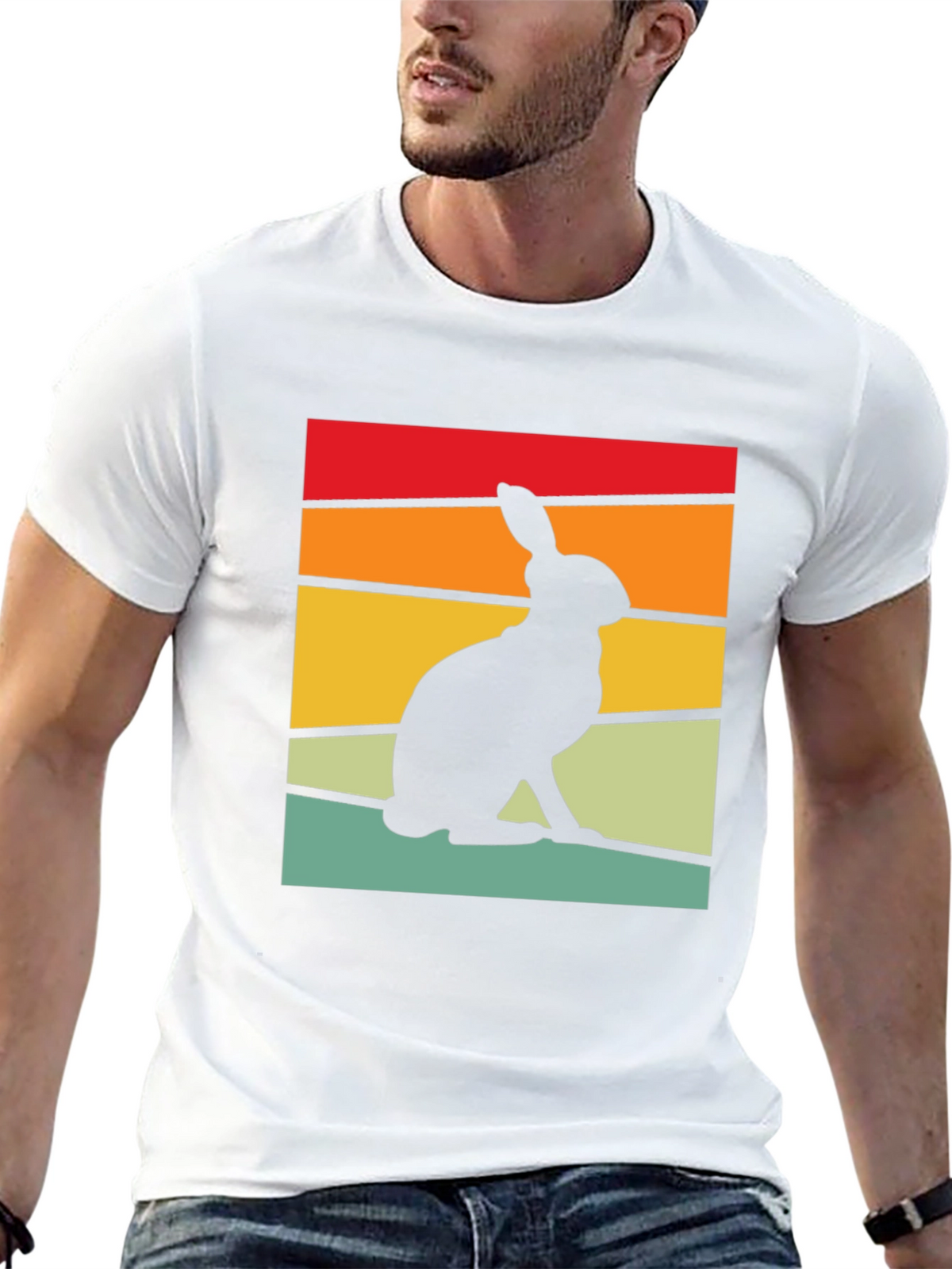 Retro Rabbit Graphic Tee - Black