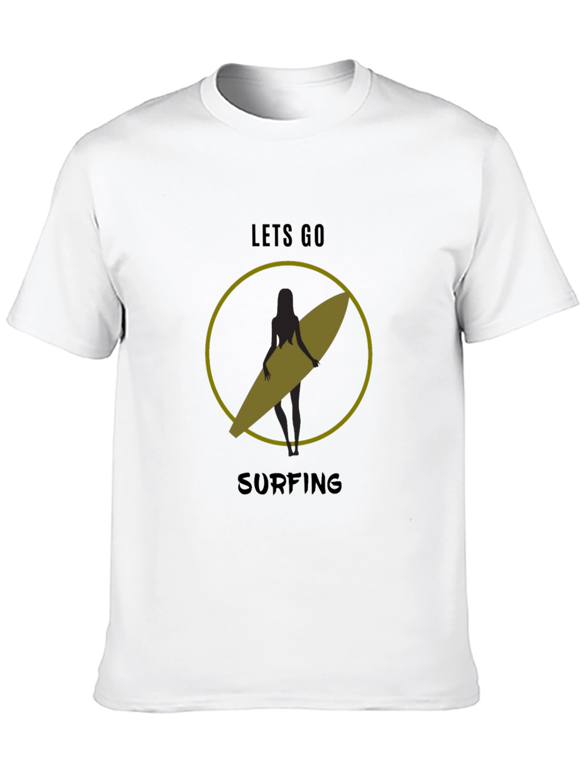 Lets Go Surfing T-Shirt - Black Graphic Tee