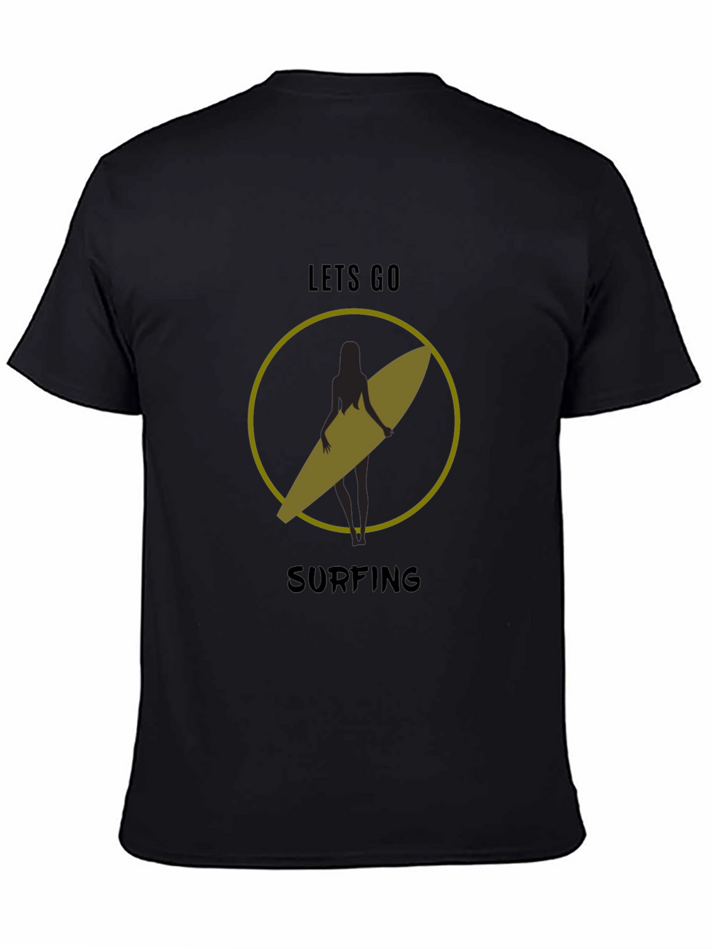 Lets Go Surfing T-Shirt - Black Graphic Tee