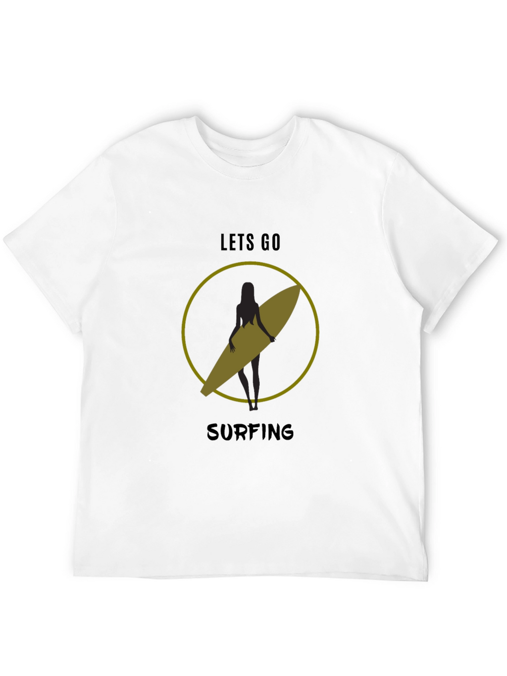 Lets Go Surfing T-Shirt - Black Graphic Tee