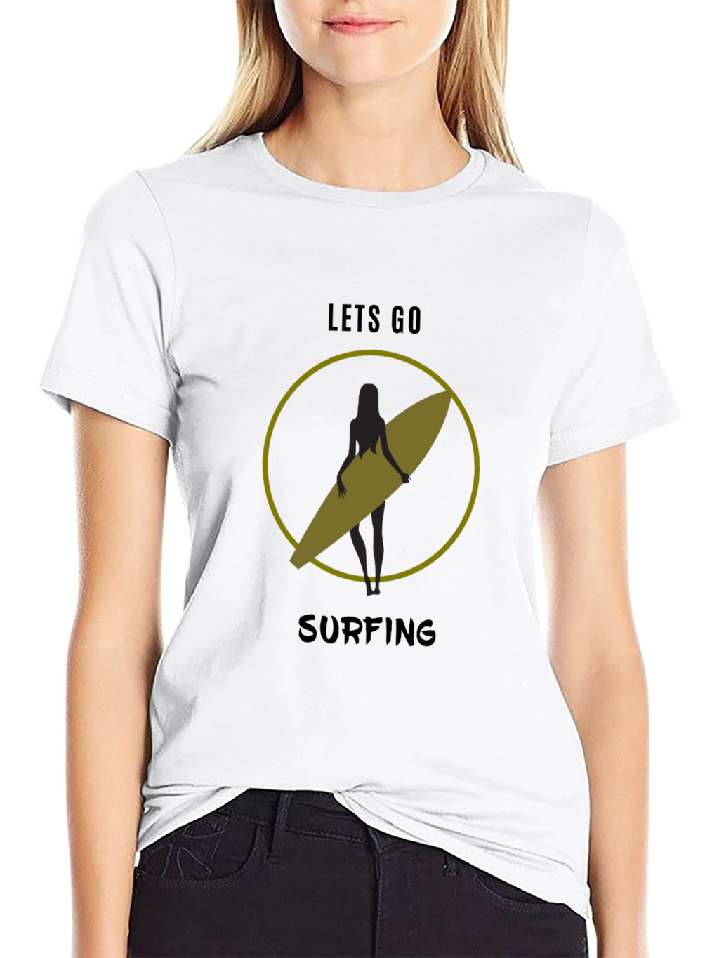 Lets Go Surfing T-Shirt - Black Graphic Tee