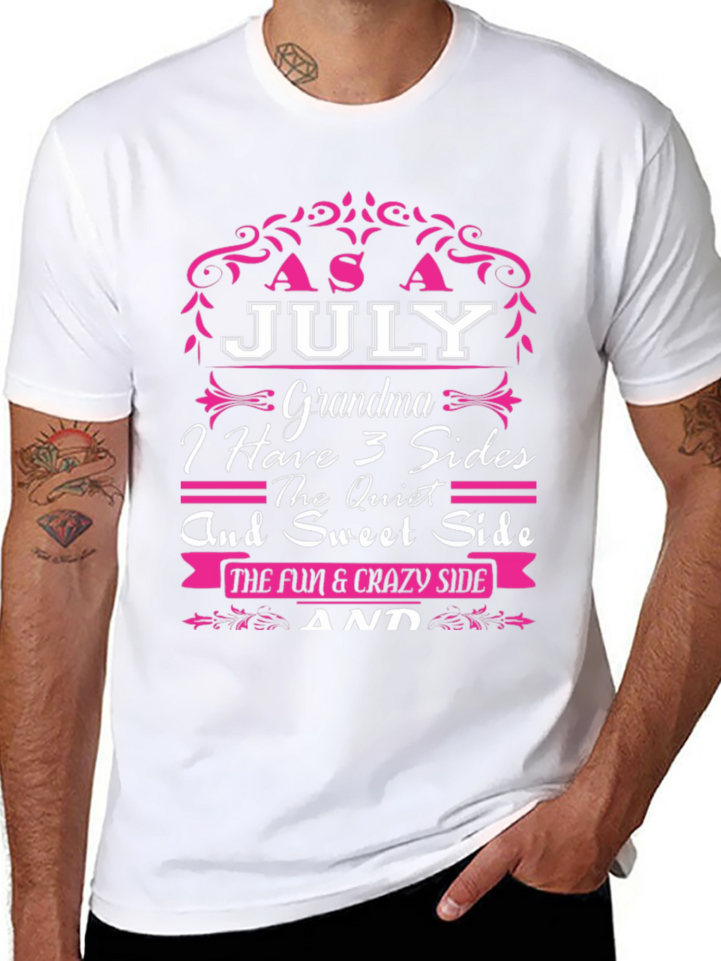 July Grandma 3 Sides T-Shirt