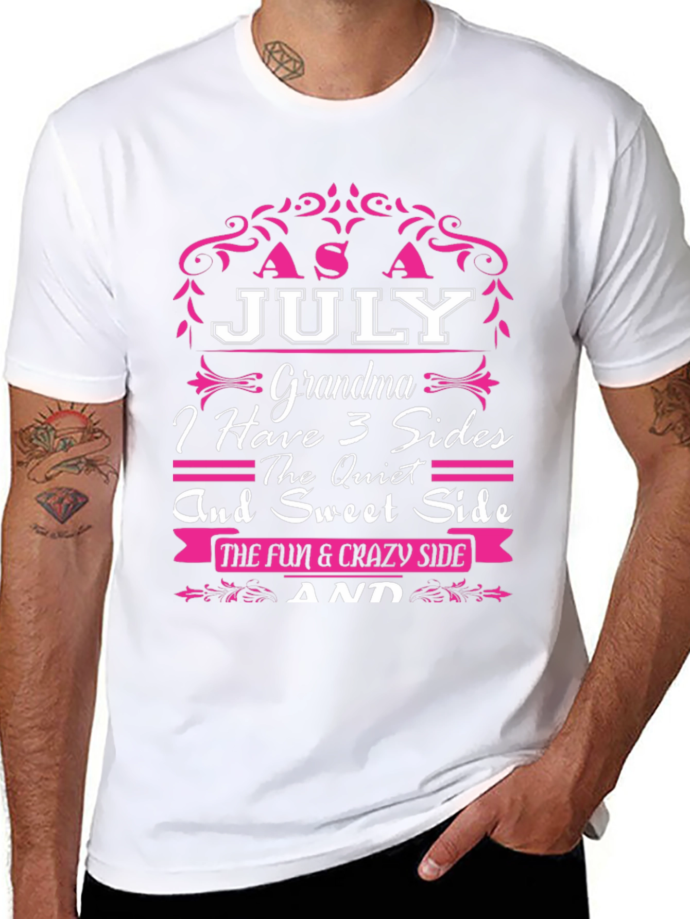 July Grandma 3 Sides T-Shirt