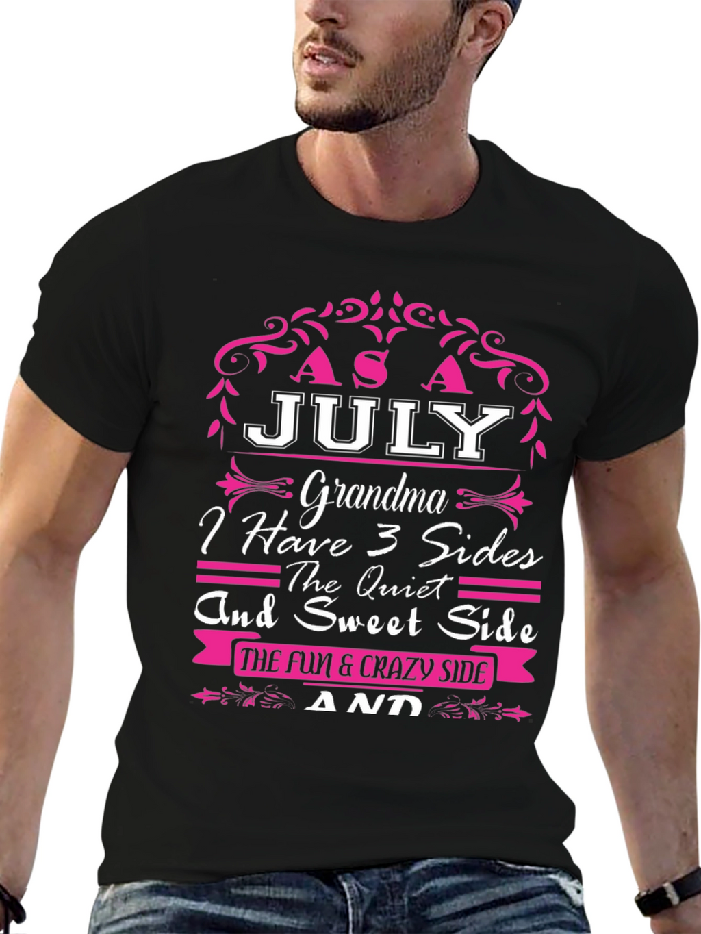 July Grandma 3 Sides T-Shirt