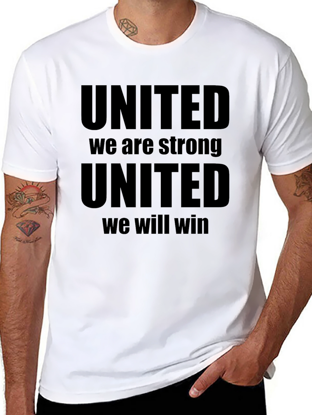 United We Stand Strong Mens Black T-Shirt