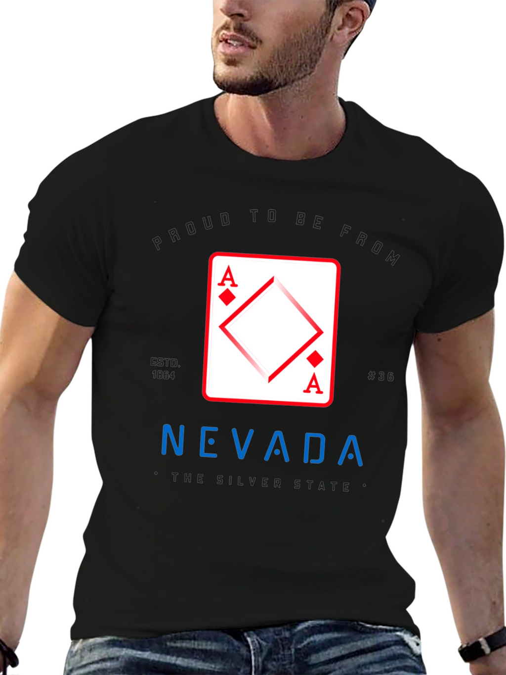 Nevada Ace of Diamonds Graphic T-Shirt