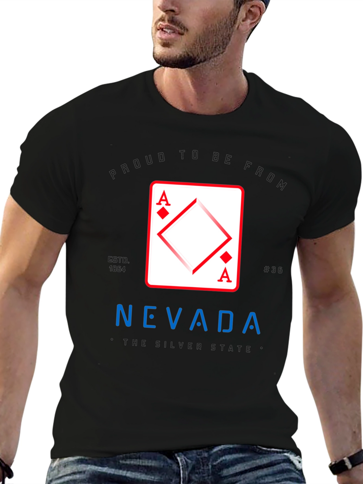 Nevada Ace of Diamonds Graphic T-Shirt