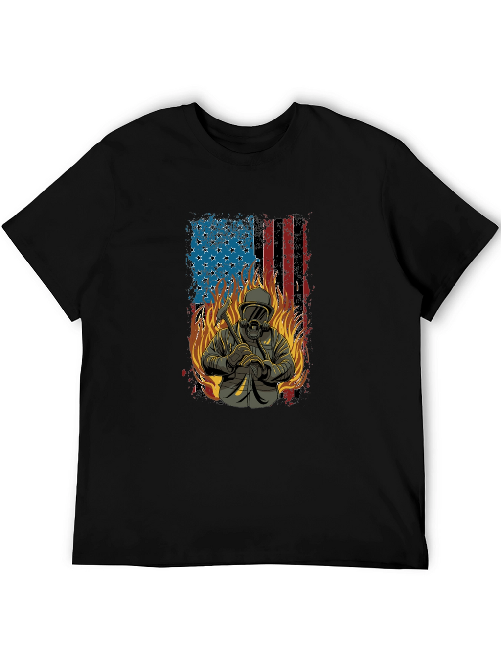 Firefighter American Flag T-Shirt