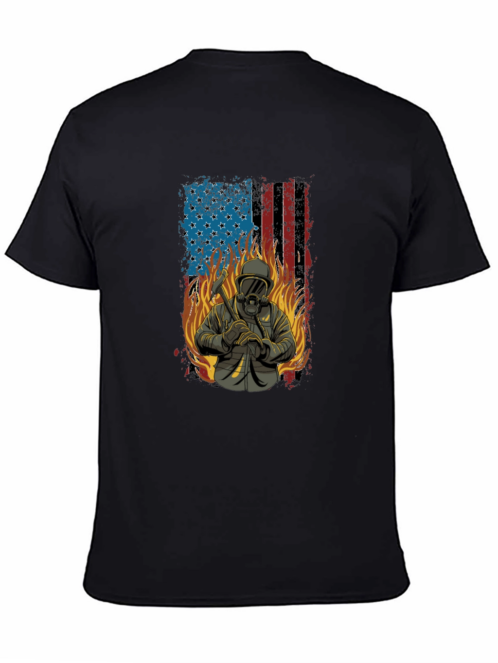 Firefighter American Flag T-Shirt