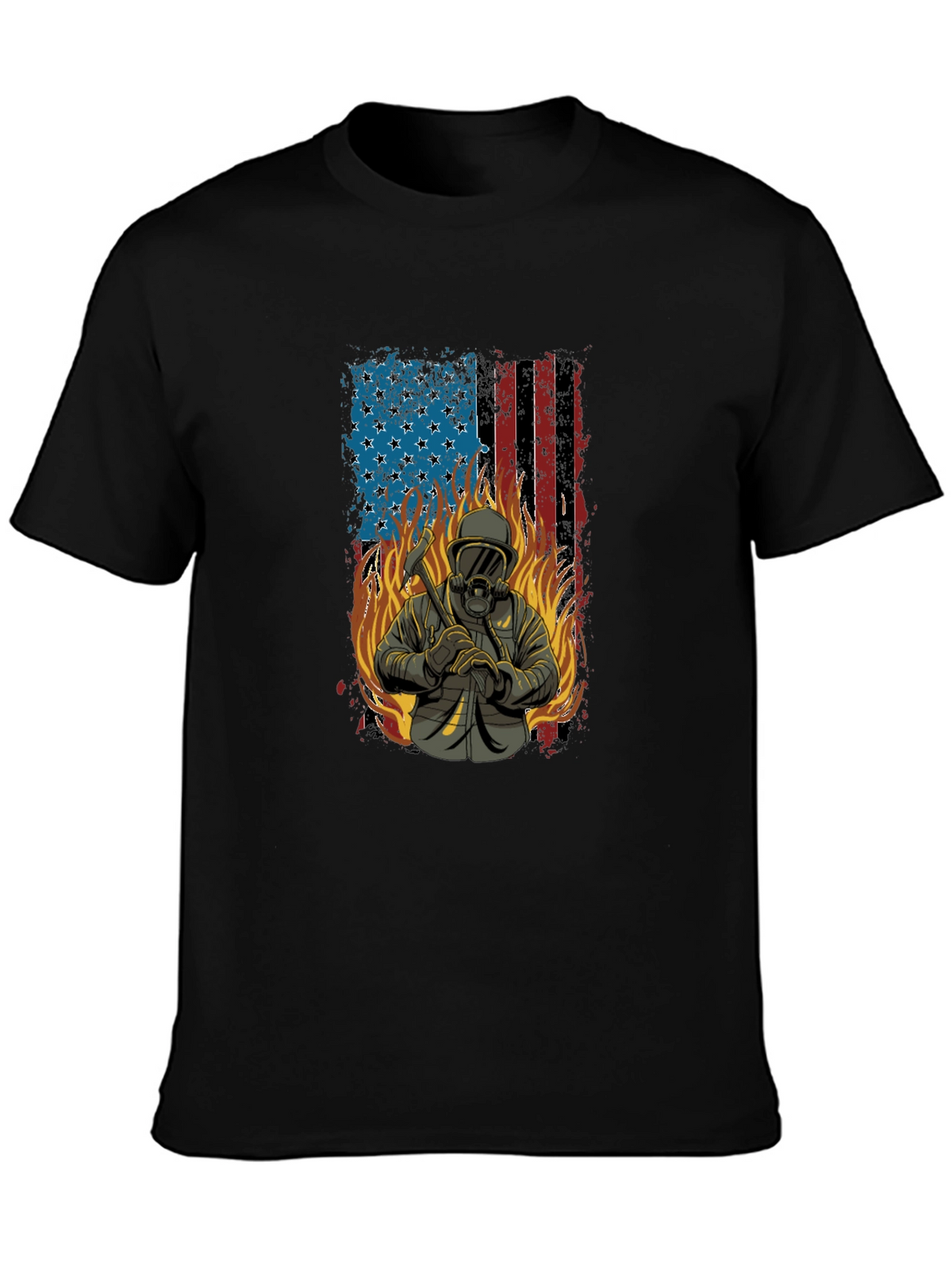Firefighter American Flag T-Shirt
