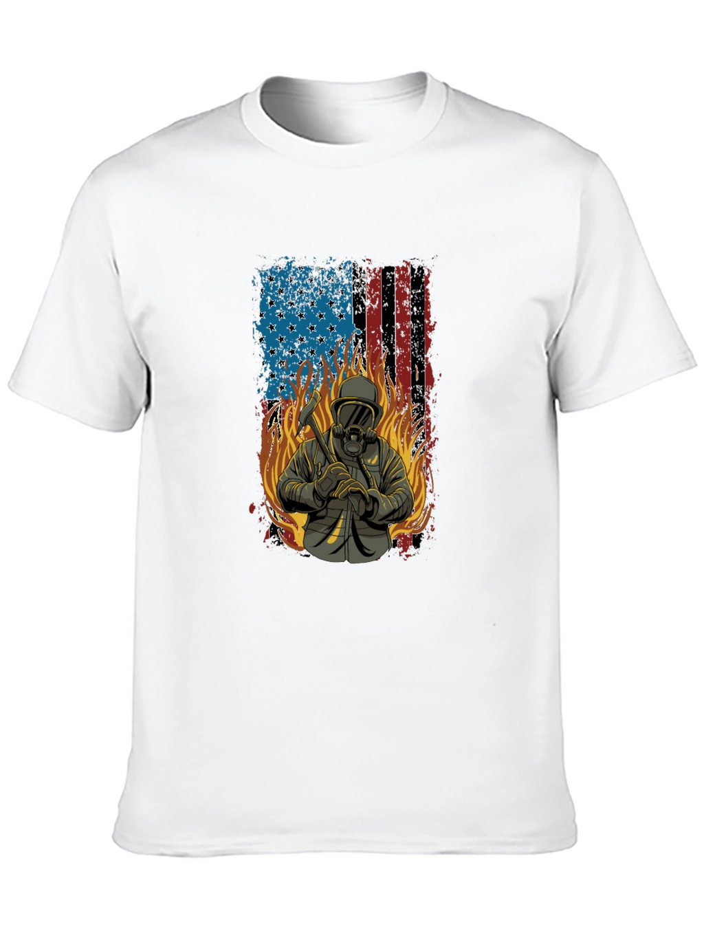 Firefighter American Flag T-Shirt