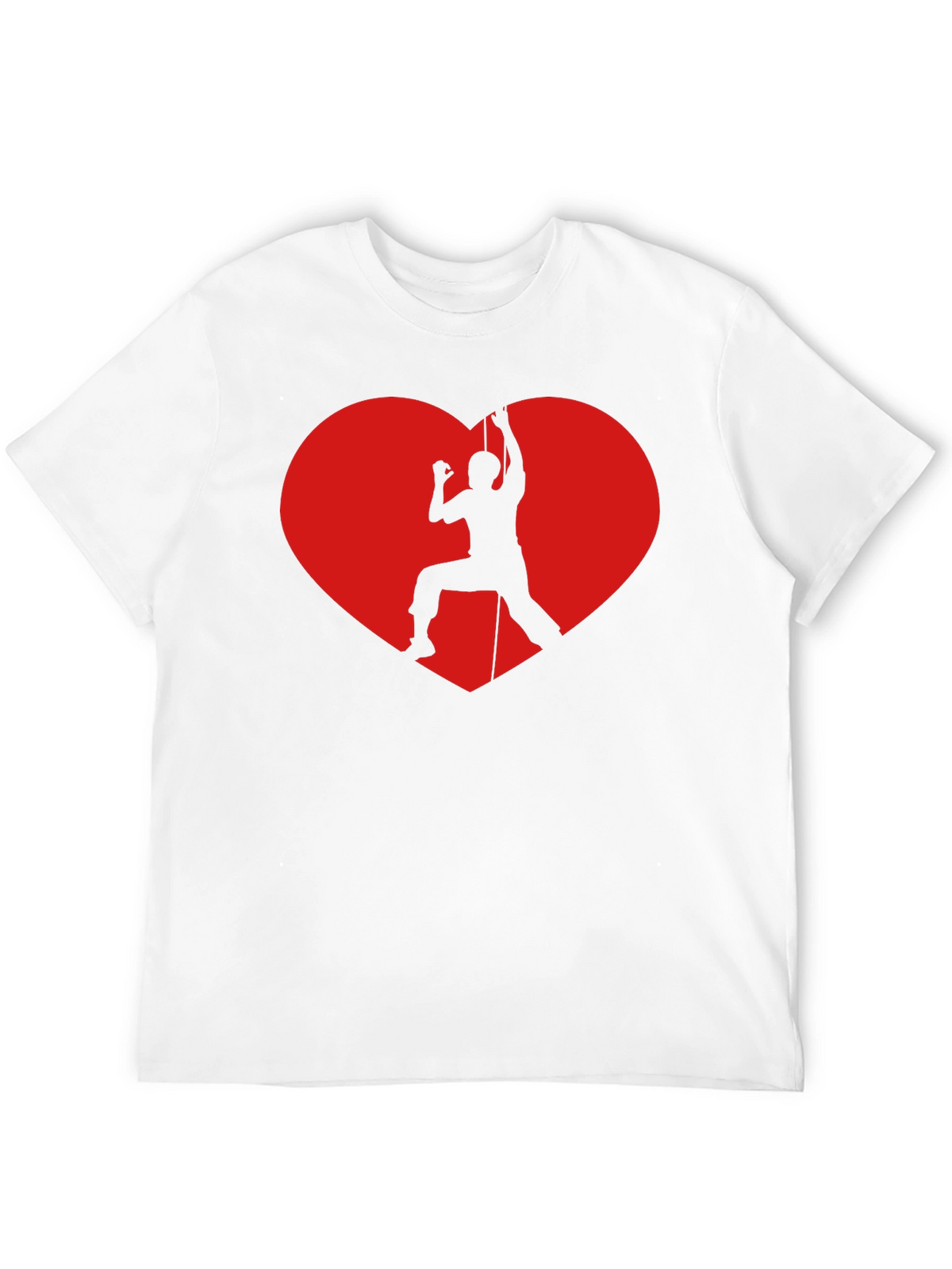 Rock Climbing Heart Graphic T-Shirt - Black