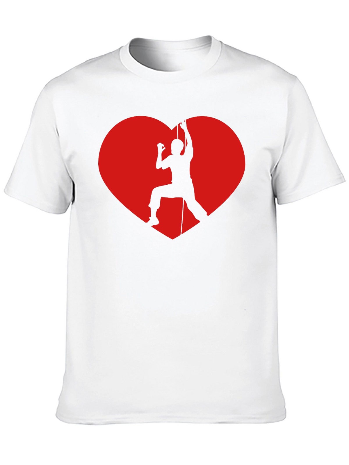 Rock Climbing Heart Graphic T-Shirt - Black