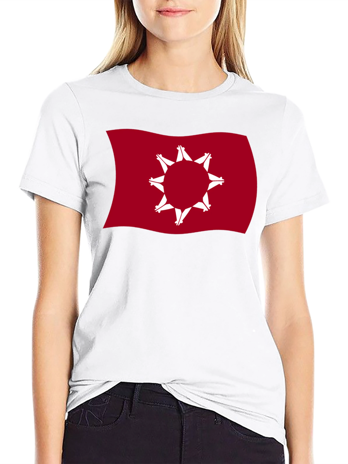 Wavy Native American Flag Graphic Tee - Black