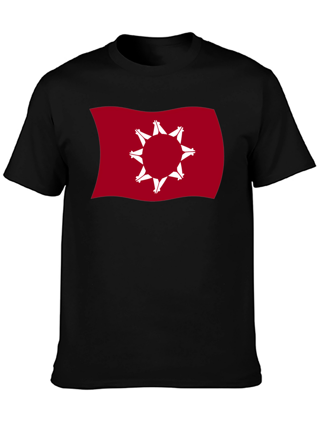 Wavy Native American Flag Graphic Tee - Black