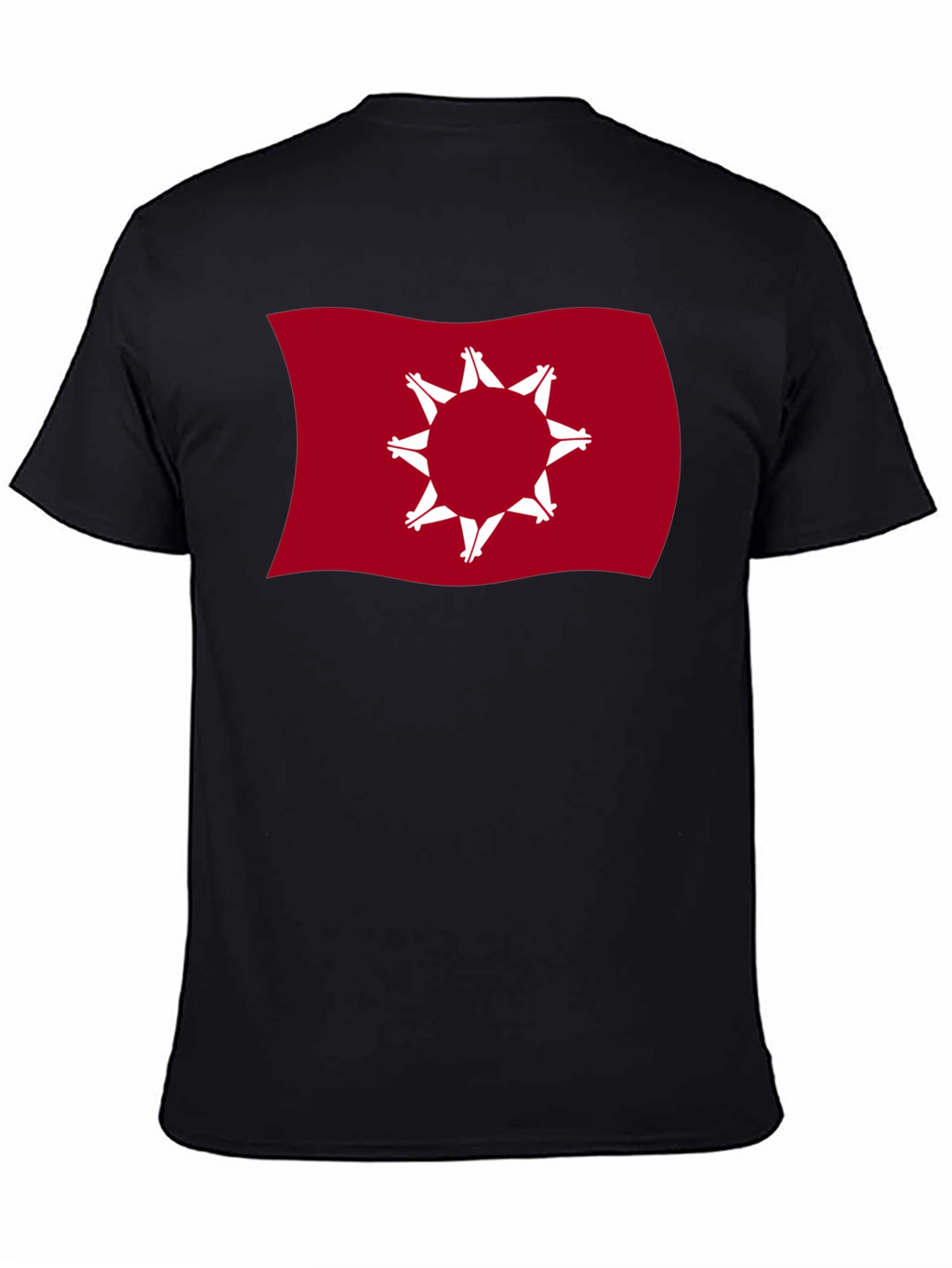 Wavy Native American Flag Graphic Tee - Black