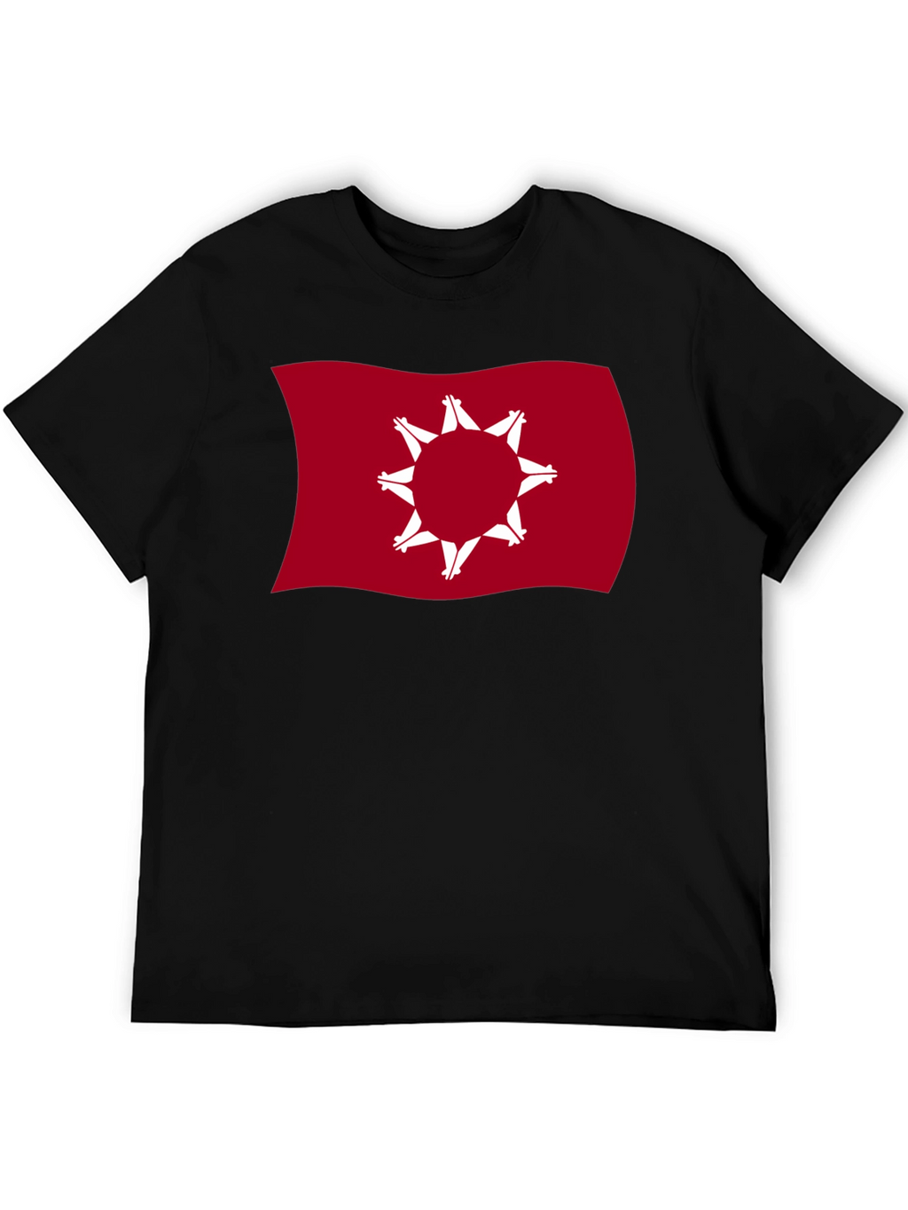 Wavy Native American Flag Graphic Tee - Black