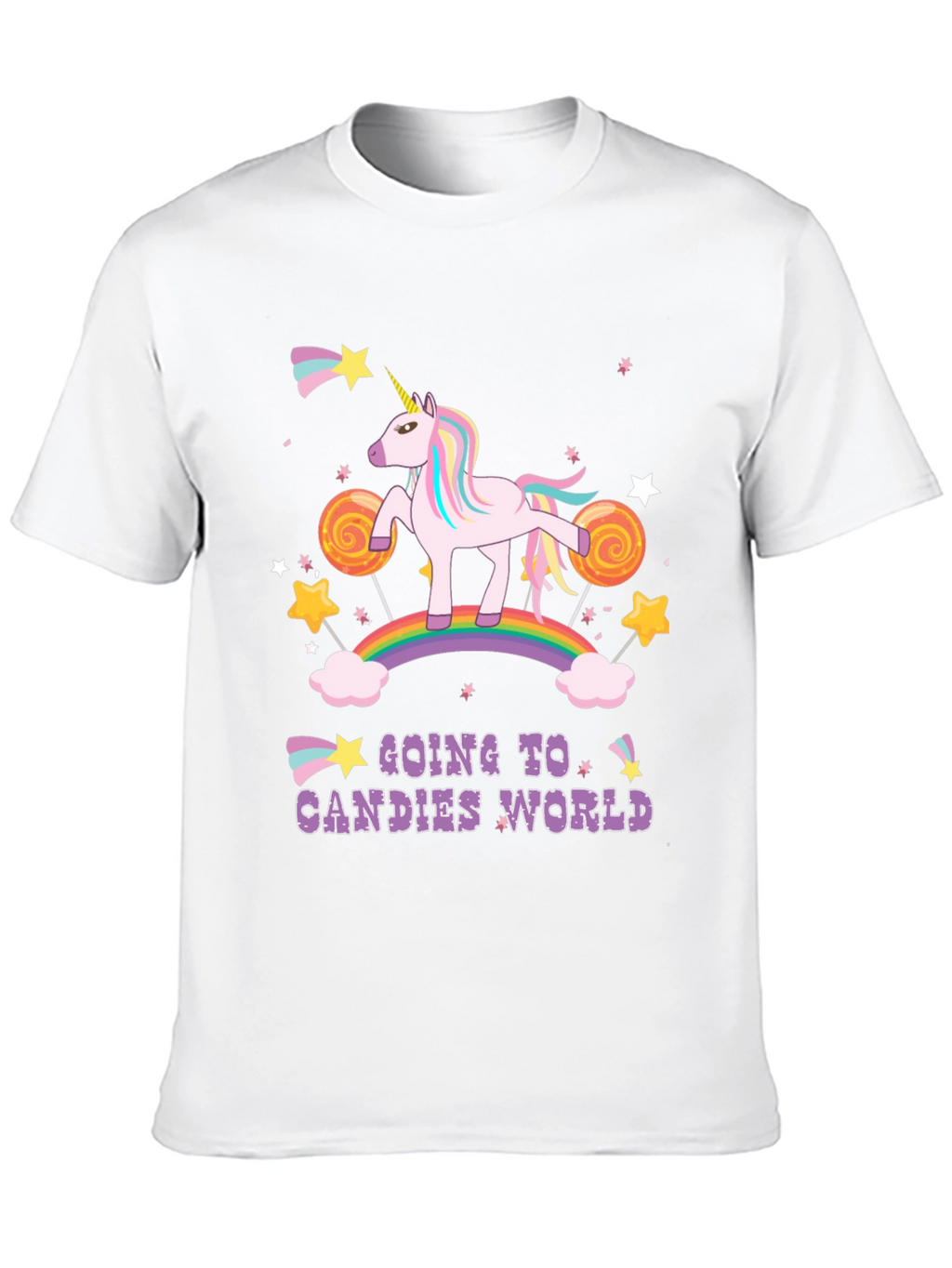 Unicorn Candies World Black T-Shirt