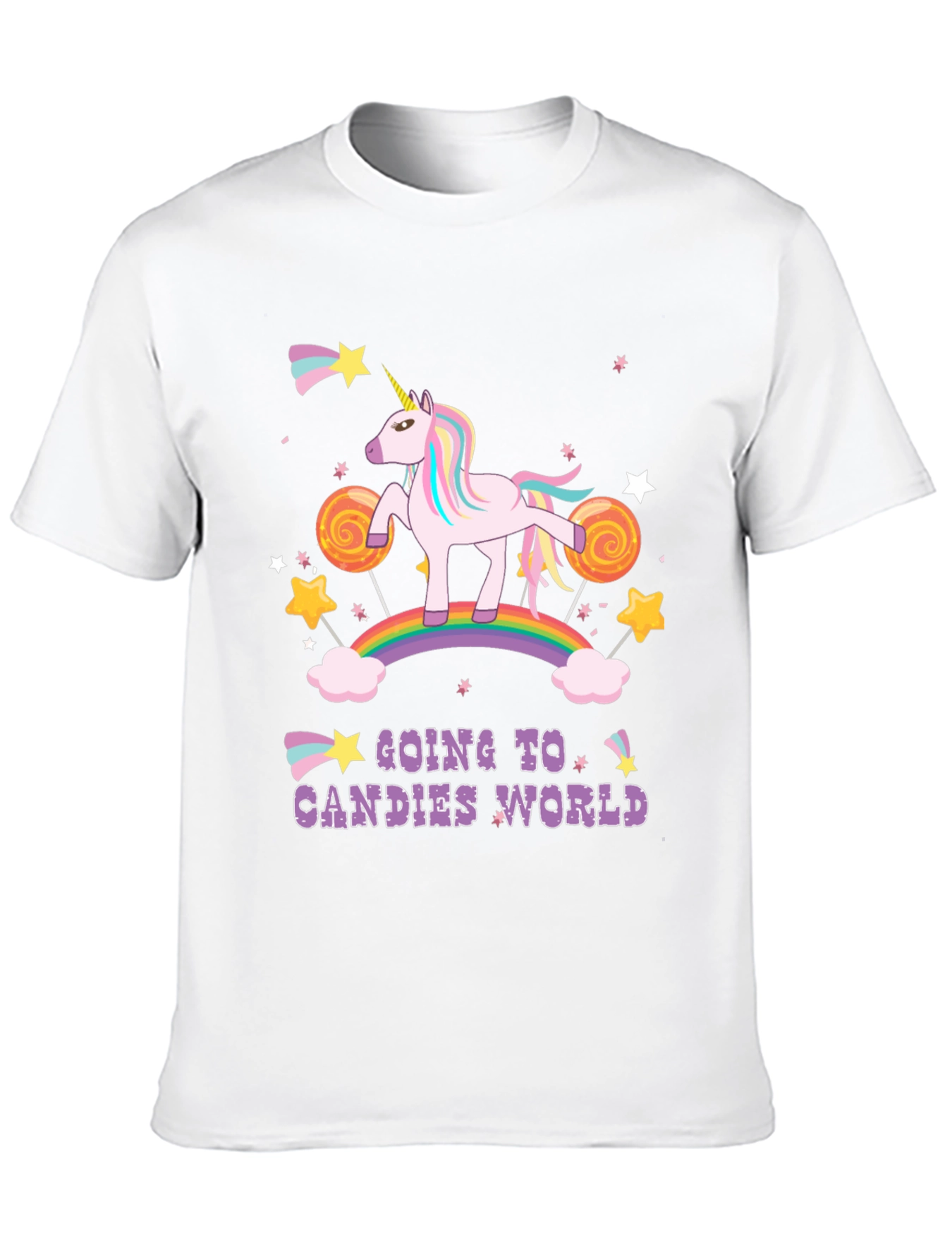 Unicorn Candies World Black T-Shirt