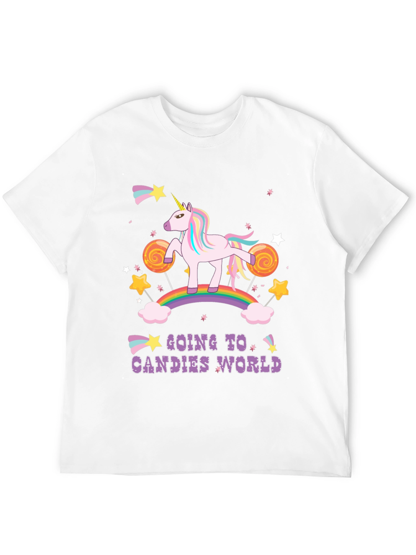 Unicorn Candies World Black T-Shirt