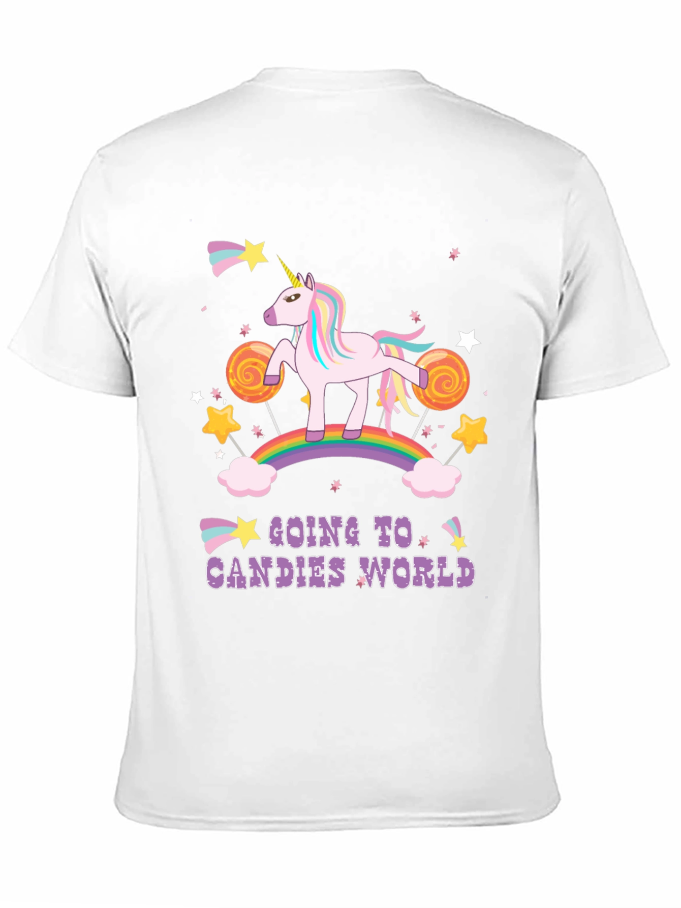 Unicorn Candies World Black T-Shirt