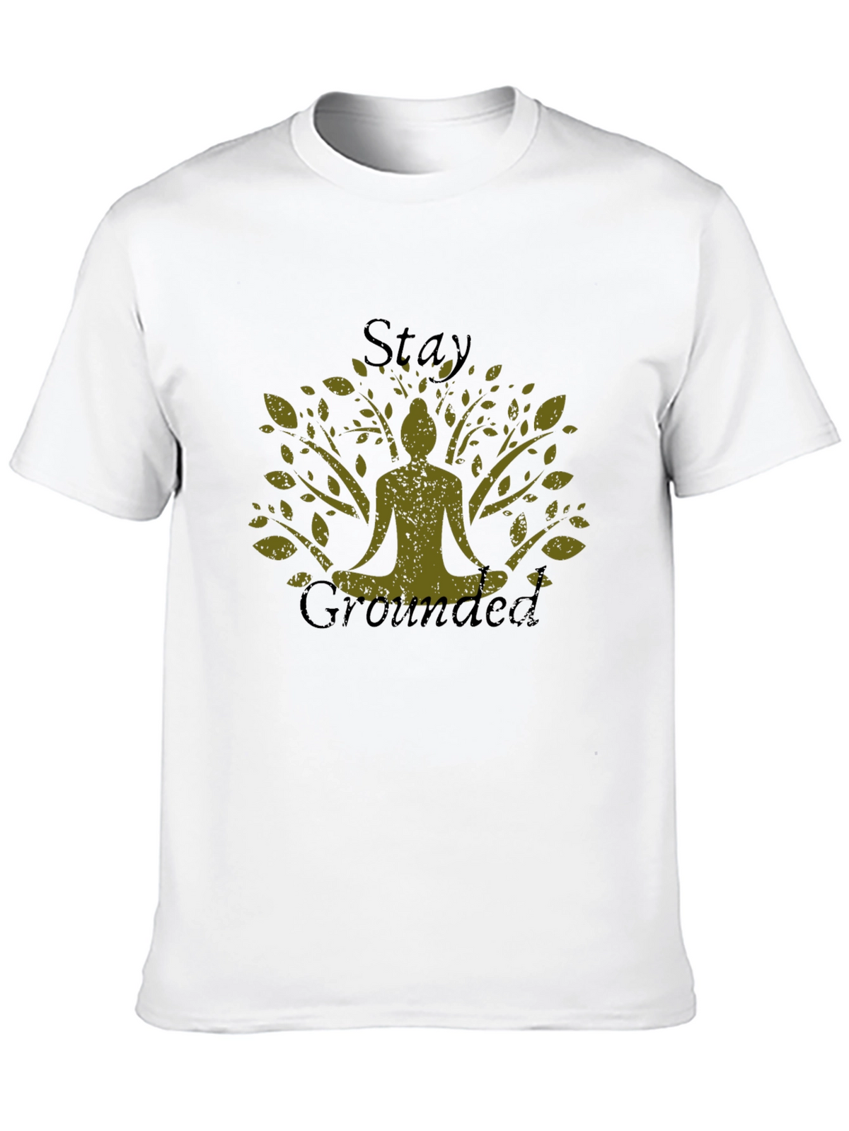 Stay Grounded Tree Yoga Graphic Tee - Black