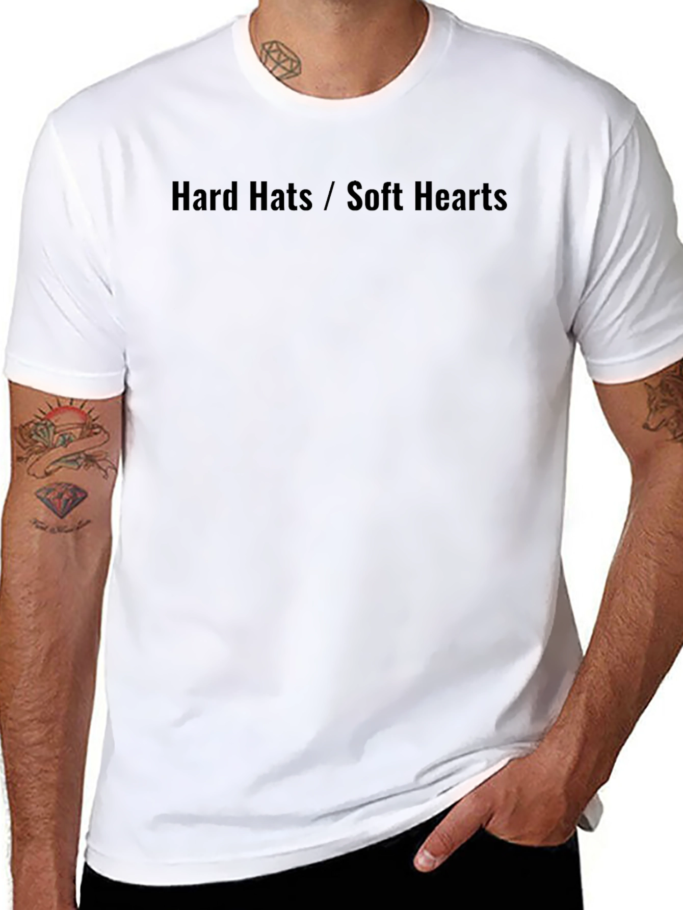 Hard Hats / Soft Hearts Black Graphic Tee