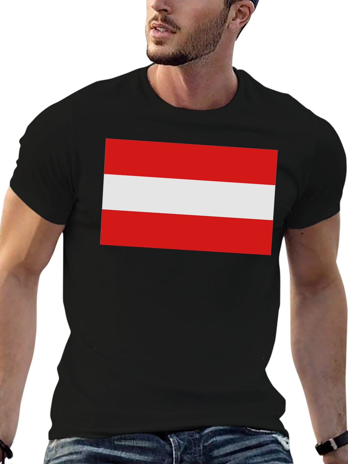 Austria Flag T-Shirt - Black Cotton Tee