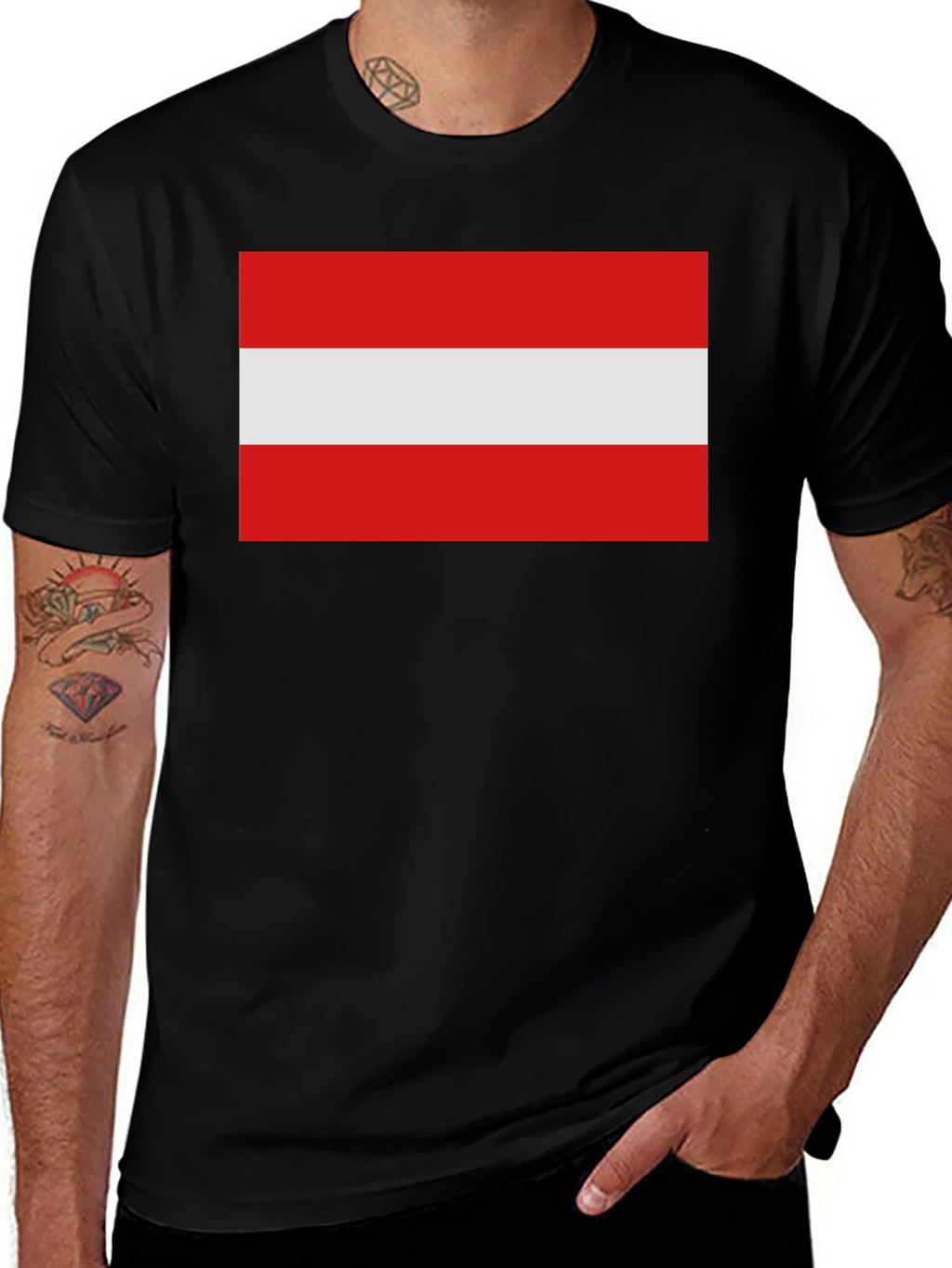 Austria Flag T-Shirt - Black Cotton Tee