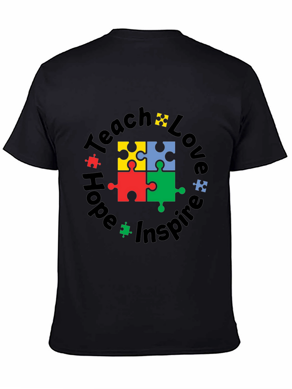 Teach Love Hope Inspire Autism Puzzle T-Shirt