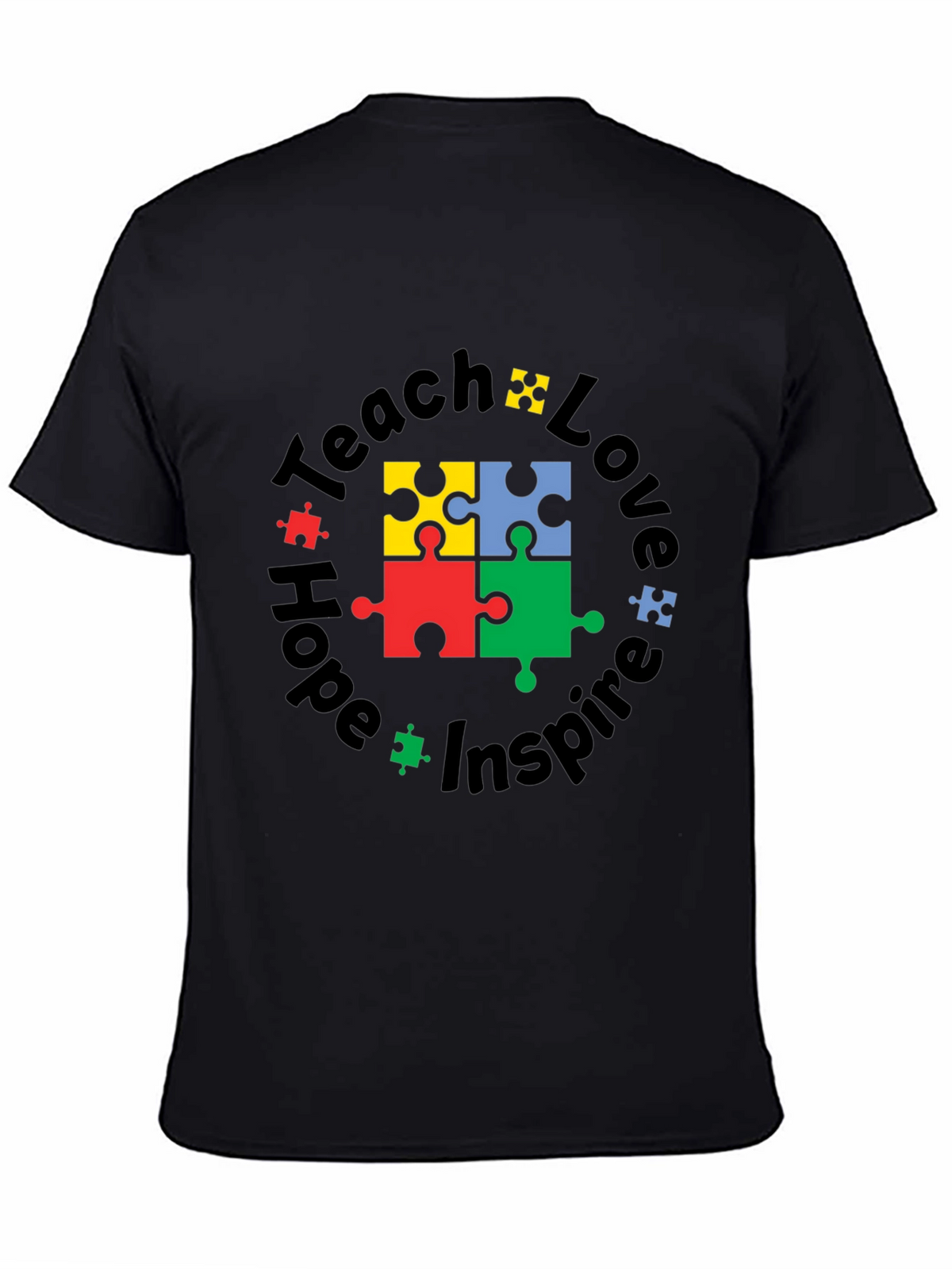 Teach Love Hope Inspire Autism Puzzle T-Shirt