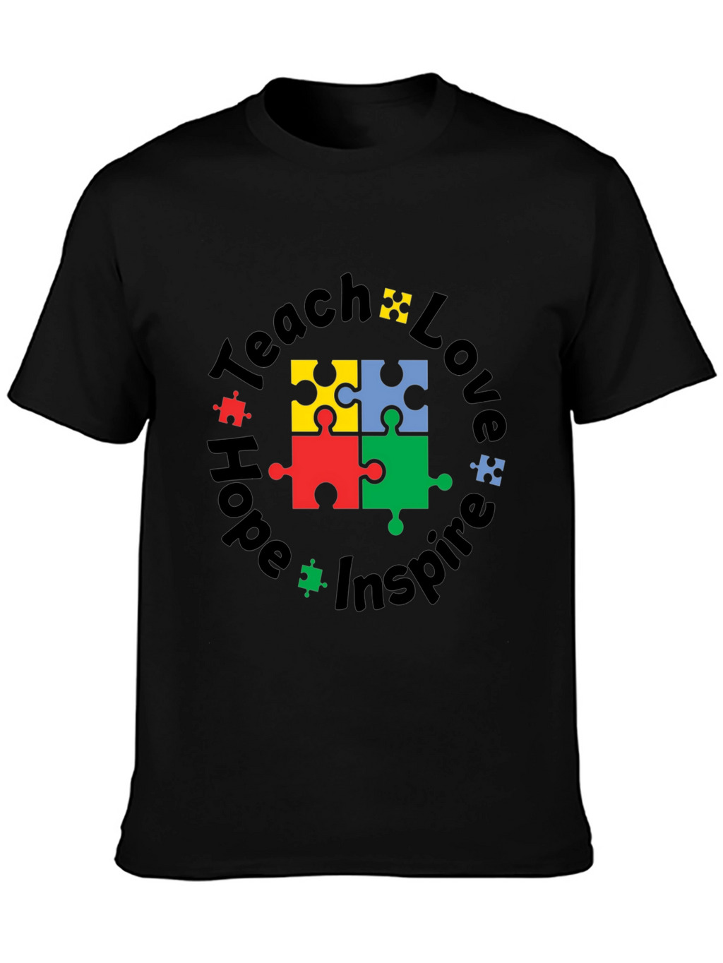 Teach Love Hope Inspire Autism Puzzle T-Shirt