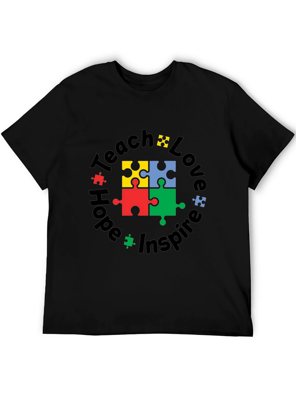 Teach Love Hope Inspire Autism Puzzle T-Shirt
