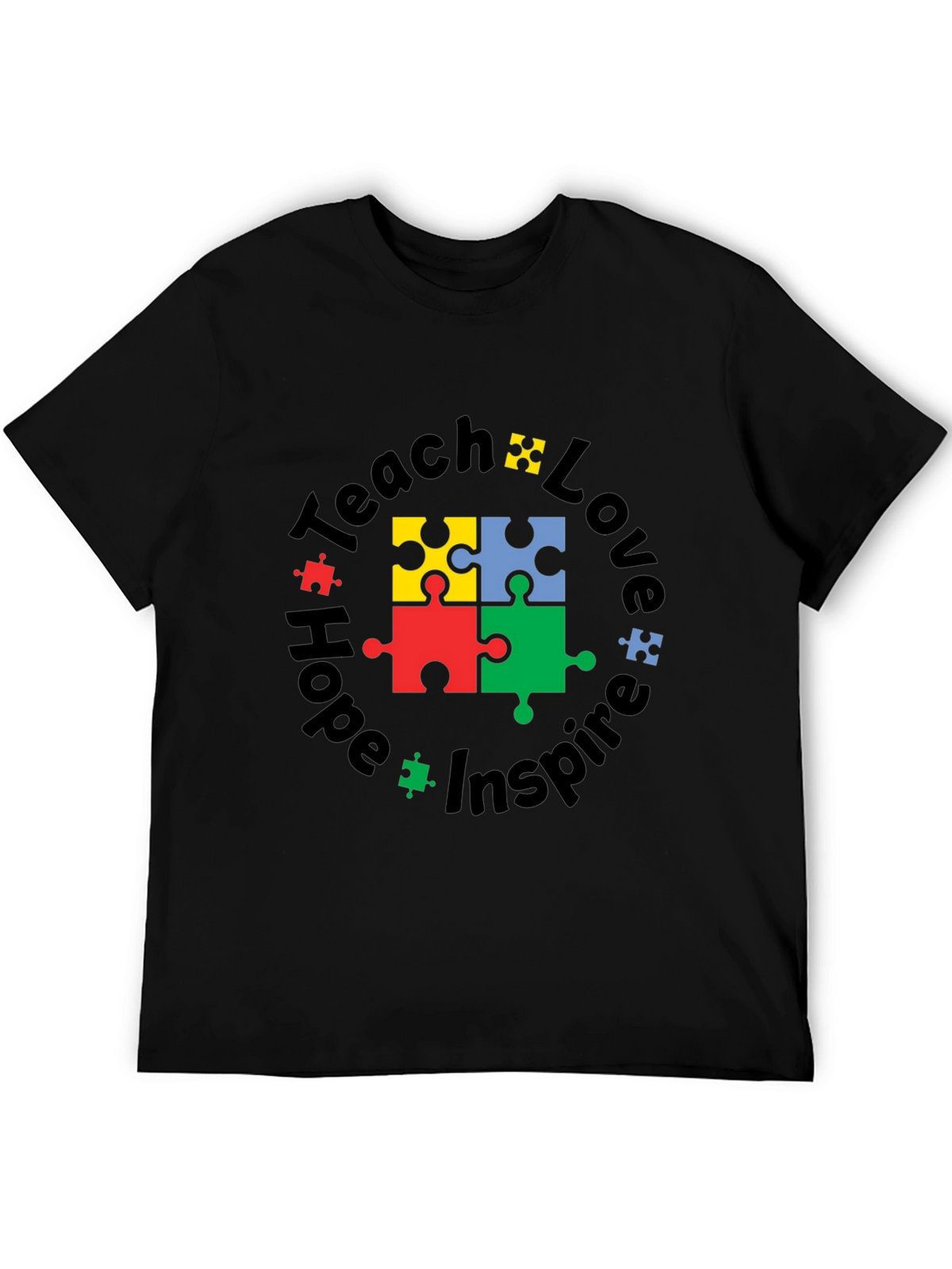 Teach Love Hope Inspire Autism Puzzle T-Shirt