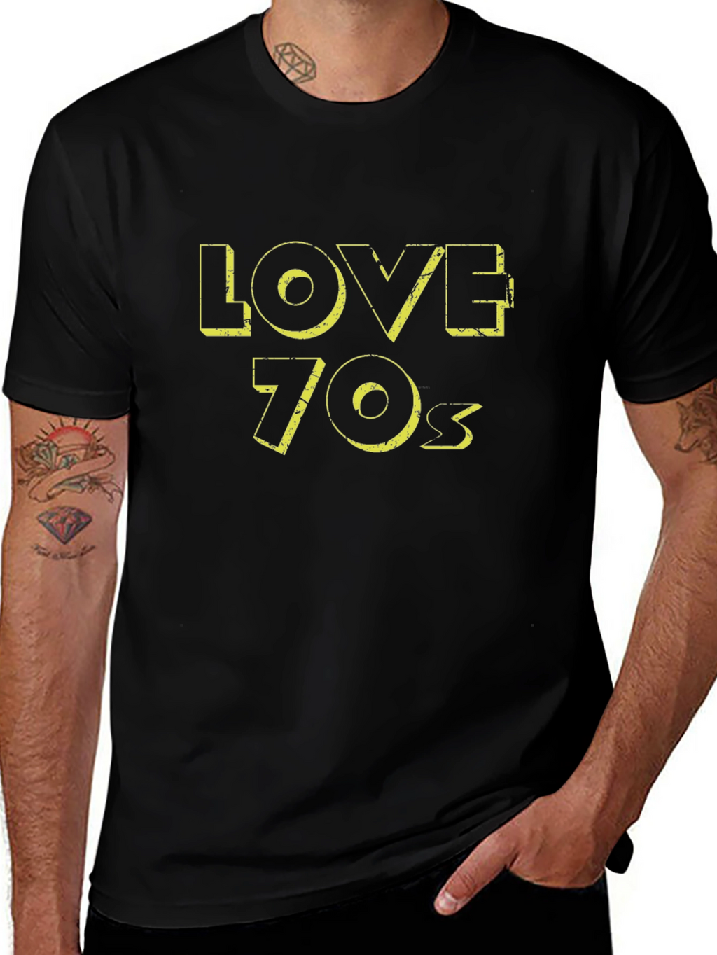 Retro Love 70s Black Graphic Tee